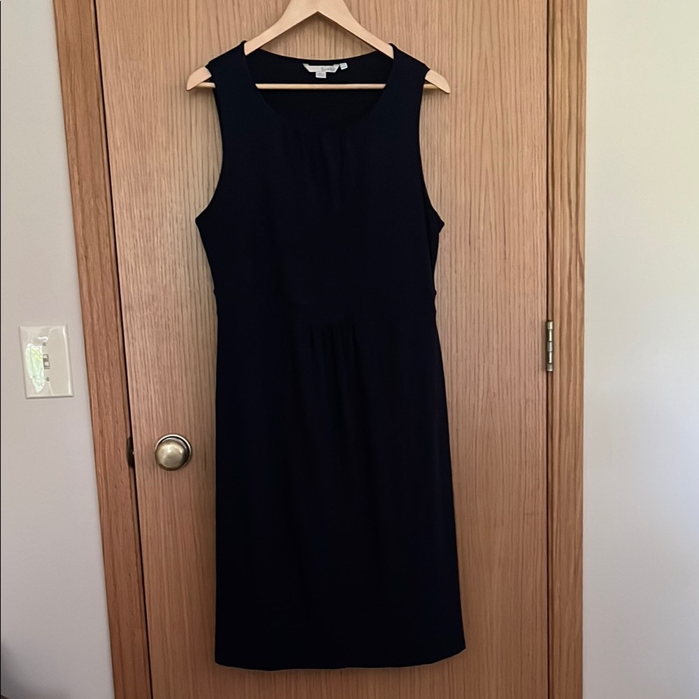 Boden Navy Blue Sheath Midi Dress Scoop Neck Sleeveless